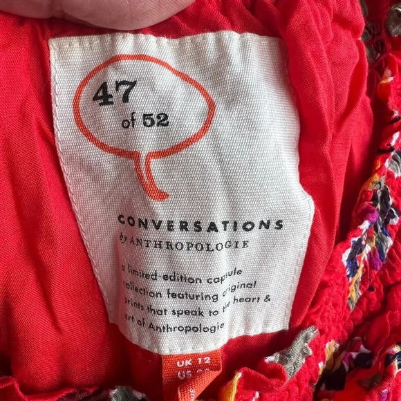 Anthropologie Red Floral Midi Dress - Picture 2 of 5